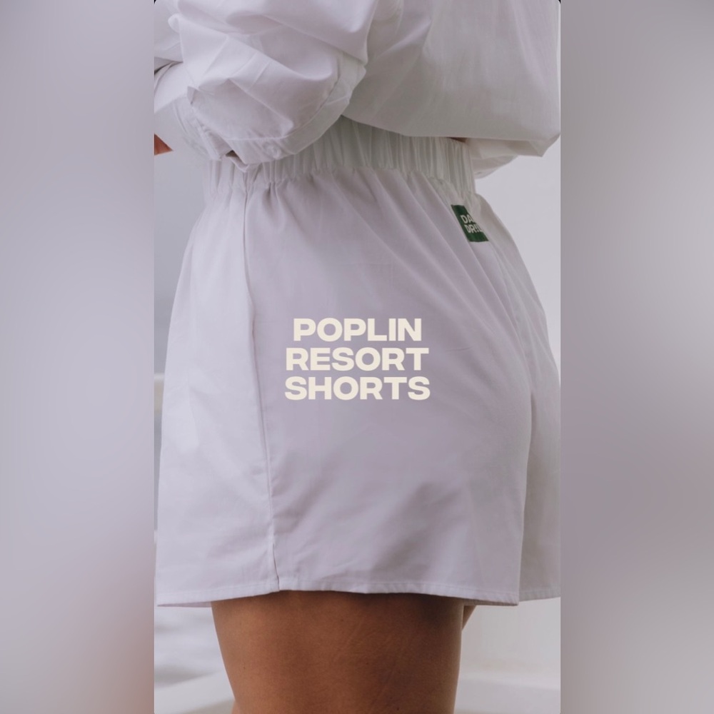 Daily Drills Poplin Resort Shorts - White NWT